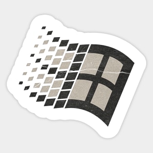 Windows 95 black and whte Sticker